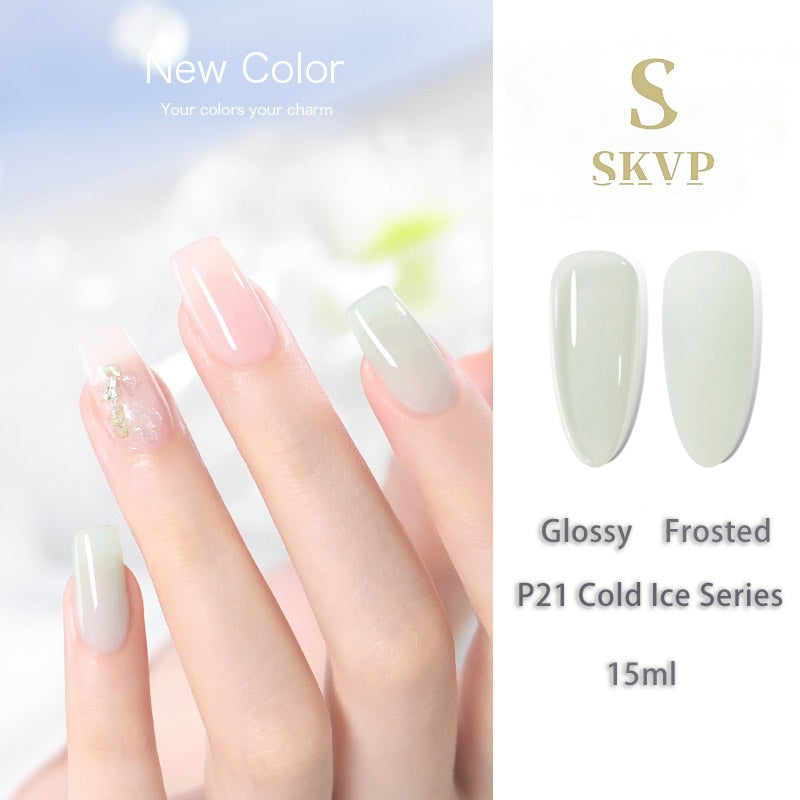 Jelly nude gel Nail Polish Pudding Translucent  Nude Gel Nail Polish UV Gel Semi Permanent Varnish 15ML Large Capacity Gel