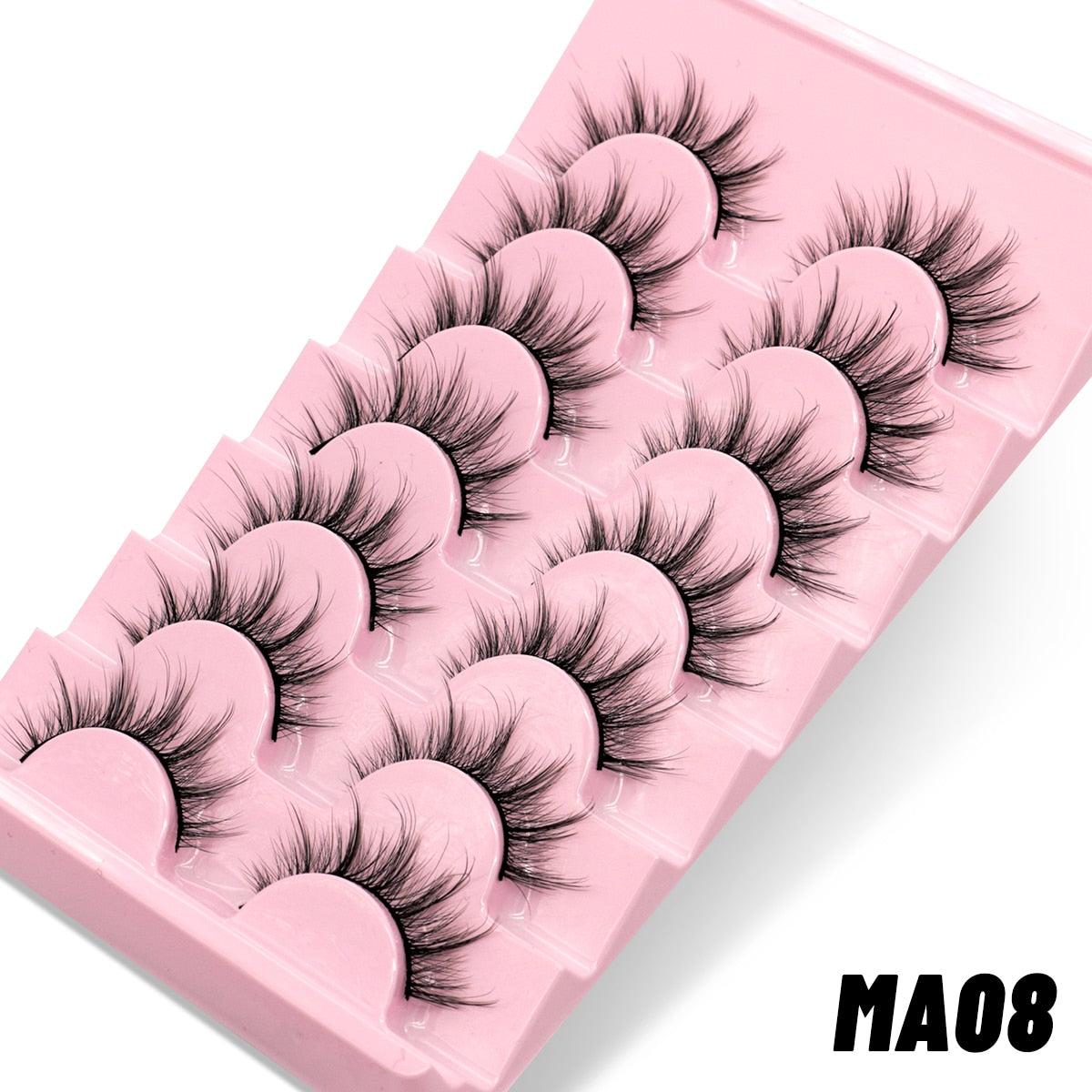 Manga Lashes 5/7 pairs Eyelashes 3D Natural False Lashes Fluffy Soft Cross Wispy Natural Eyelash Extension