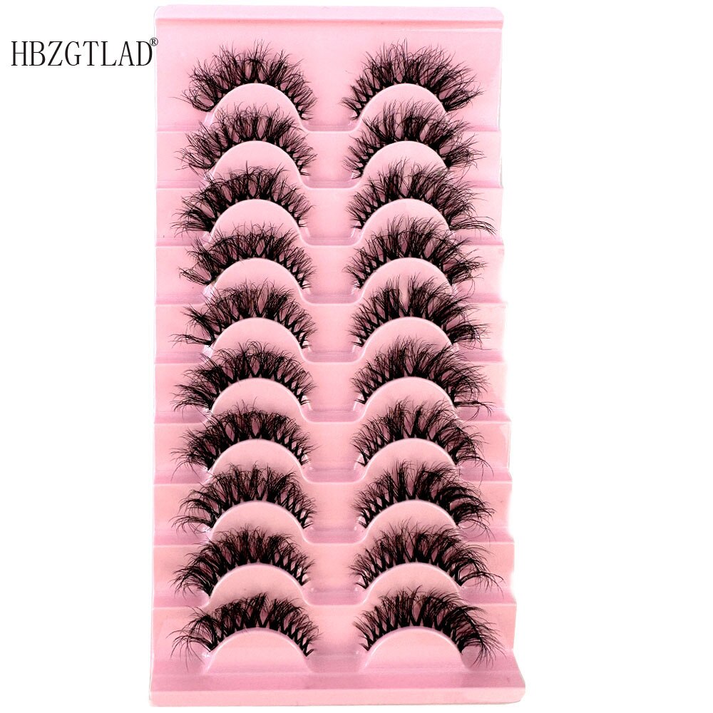 10pairs Mink Eyelashes Invisible Band Lash Extension Natural False Eyelashes Cross Cluster Fairy 3D Faux Big Eye Long Fake Lashes