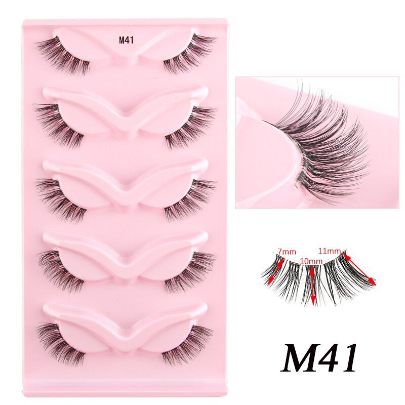 Faux Cils 5/10 Pairs Half Lashes Cat Eye Handmade Soft Fluffy Mink False Eyelashes Half Lashes maquillage