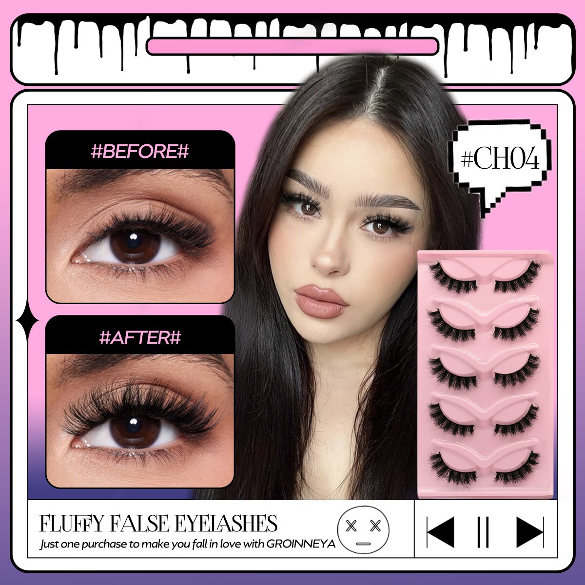 Lashes Fluffy Eyelashes 5 pairs 3D Mink Lashes Soft Wispy Natural long Cross False Eyelashes