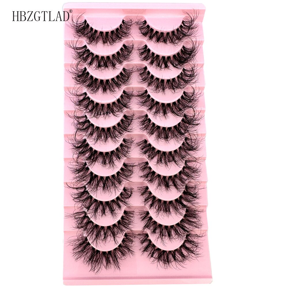 10pairs Mink Eyelashes Invisible Band Lash Extension Natural False Eyelashes Cross Cluster Fairy 3D Faux Big Eye Long Fake Lashes