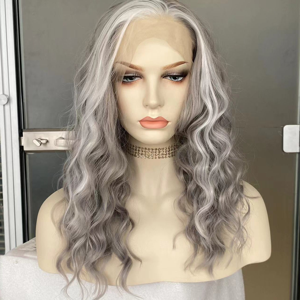 Synthetic Lace Front Wigs Short Bob Wig for Women Silver Brown Pink Blue Color Cosplay Short Wig