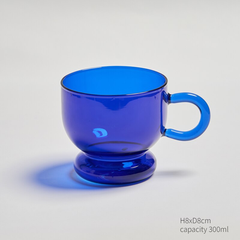 Blue Cups Coffee Mug Glass Cup Tea Milk Lemon Juice Coffee Water Cup Bar Drinkware Creativity wine glasses Home Cafe Drinkware