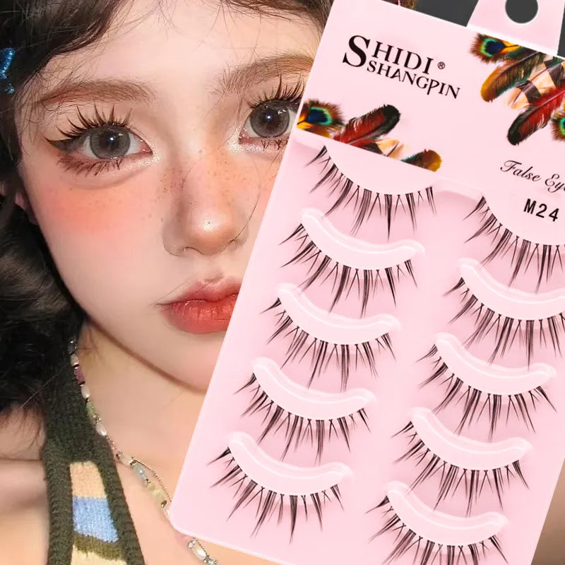 5 Pairs Set Natural False Eyelashes Manga Lashes 3D Faux Mink Lashes Soft Eyelash Extension