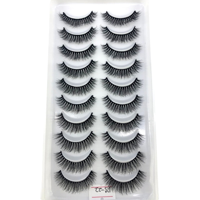 Short lashes 10 Pairs 3D Mink Lashes Natural Eyelash Dramatic False Eyelashes Faux Cils Fake Eyelash Extension maquiagem