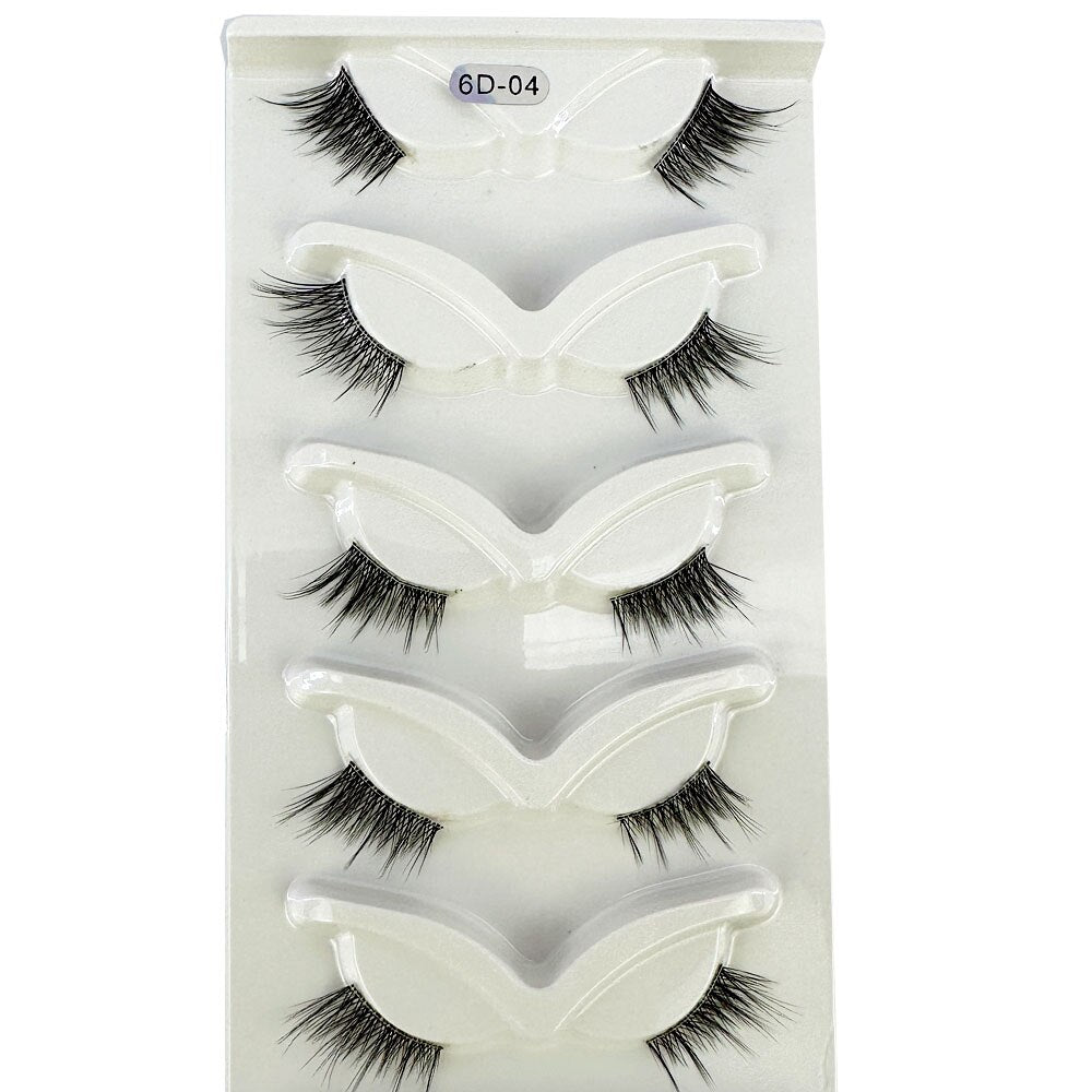 5 Half Lashes Cat Eye Nature Long Full Strip Lashes Faux Cils maquillage Invisible Band False Eyelashes