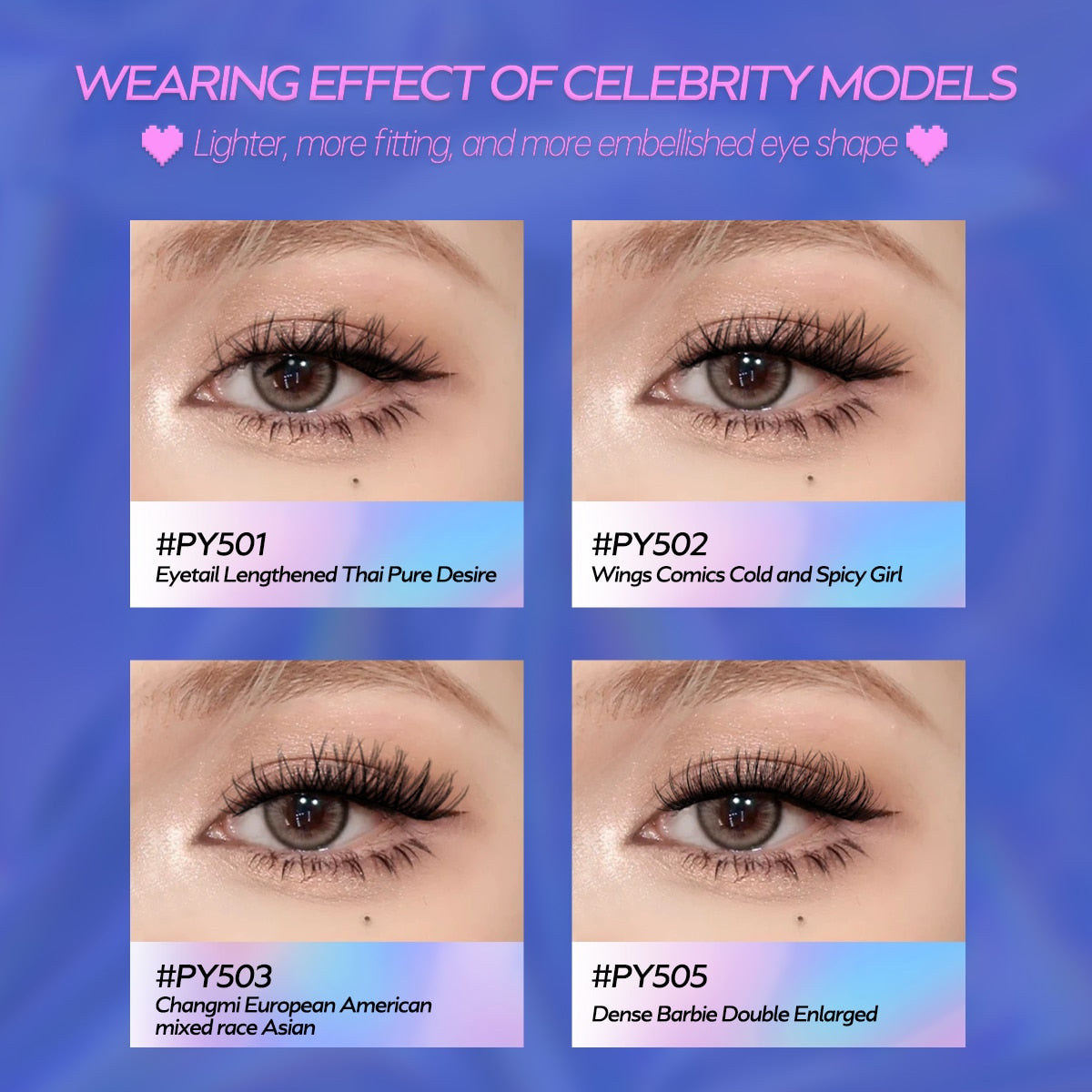 Cat Eye Lashes Natural long Faux Mink Eyelashes Winged End Eye Elongated Eyelashes Fake Lashes Eyelash Extension