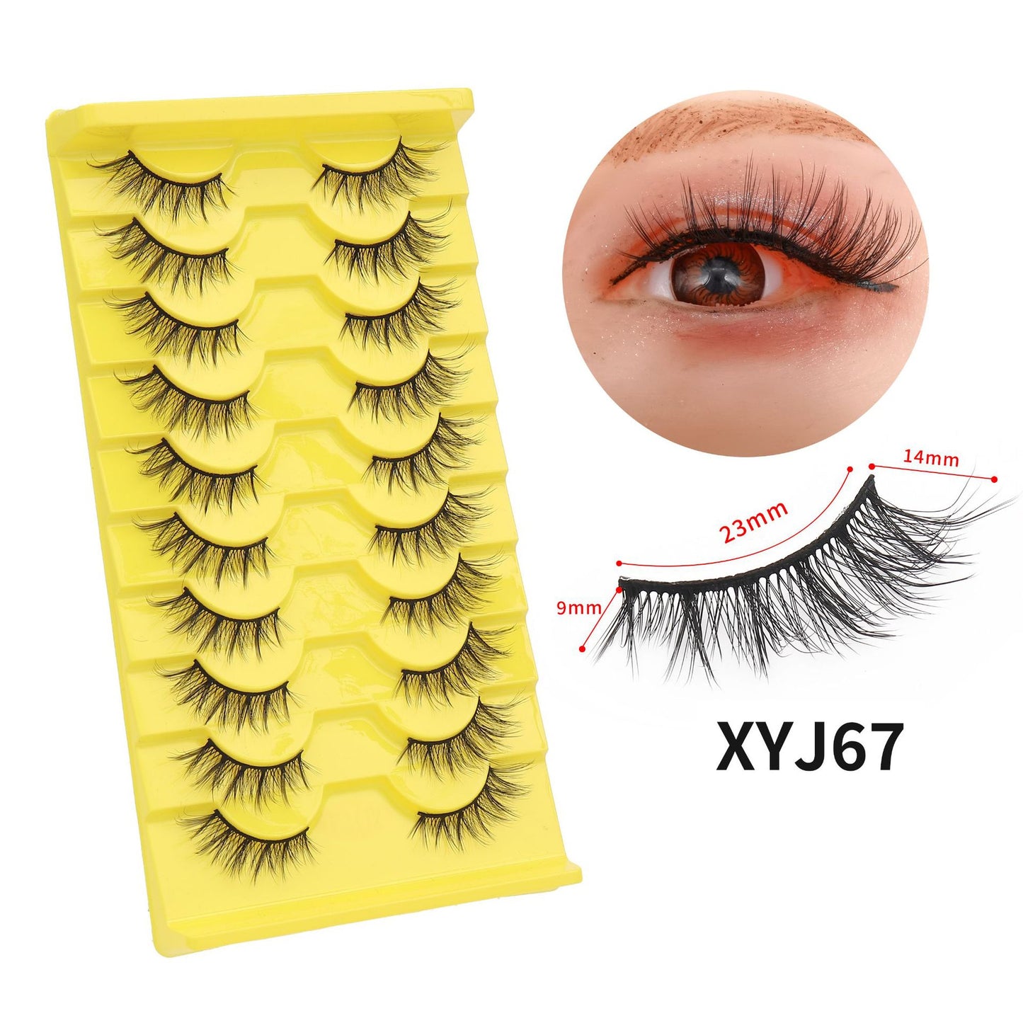10 Pairs False Eyelashes Extension Natural Long Soft Fluffy Half Eye Cat Lashes Faux Mink Lashes Cils Magnétique