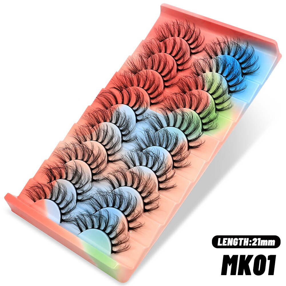 Russian Strip Lashes 5/10/20 Pairs Fluffy Mink Lashes 3D False Eyelashes Russian Eyelashes D Curl Fake Eyelashes