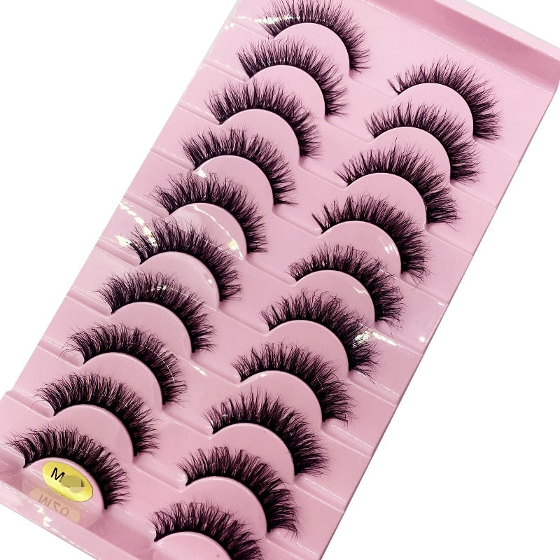 10 Pairs 3D Faux Mink Lashes Natural long Mink False Eyelashes Fake Eyelash Mink Lashes Extension Cils