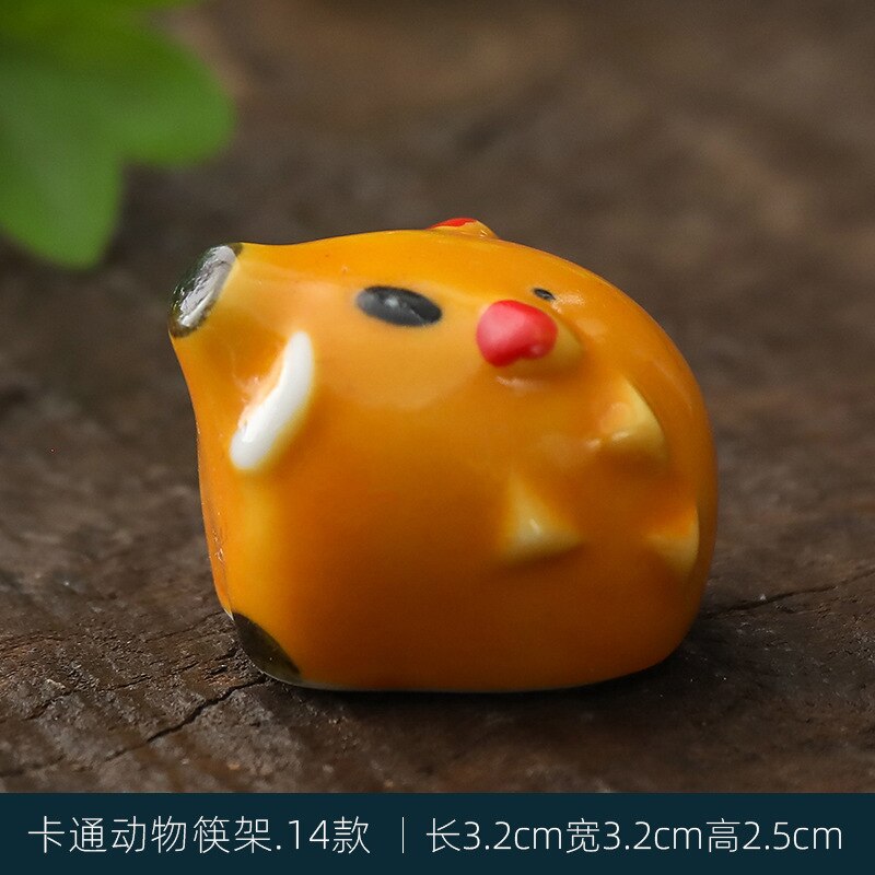 Japanese Style Underglaze Ceramic animals Chopstick Holder Tableware Restaurant Simple Oval Spoon Bracket Utensil For Kitchen
