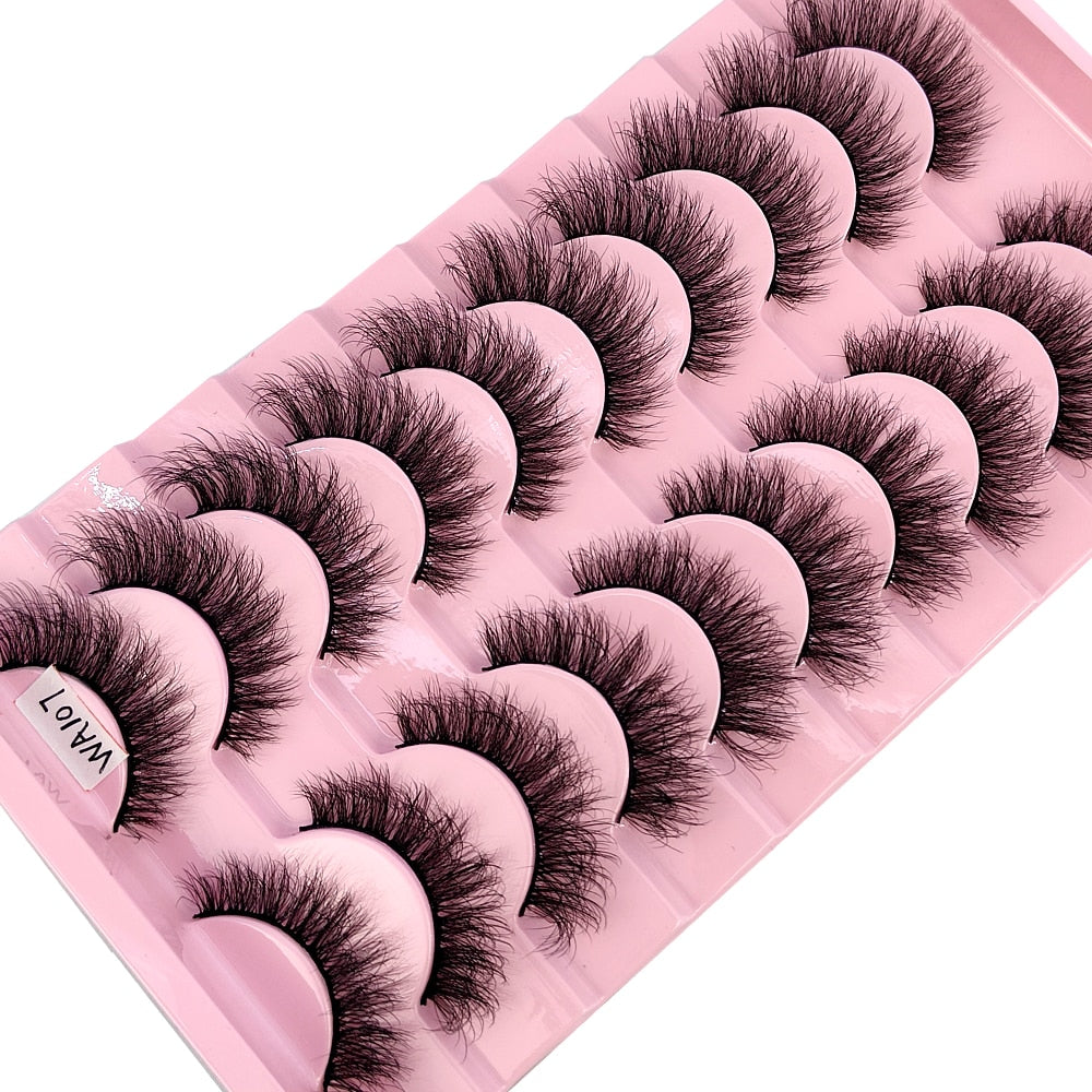 10 Pairs Natural False Eyelashes Fake Lashes Long Makeup 3d Mink Lashes Extension Eyelash Mink Eyelashes