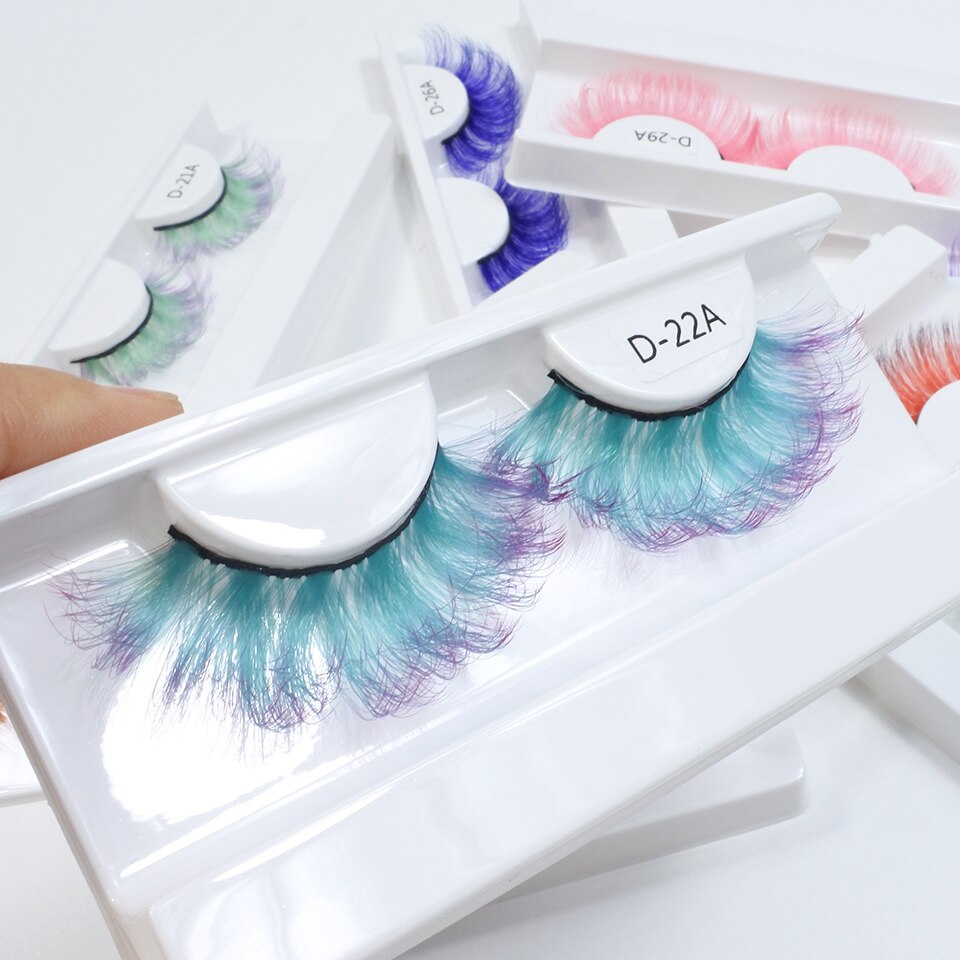 Lashes 5/10/30/50 Pairs Cosplay Party 3d Colored Eyelashes Faux Mink Lashes Supplies