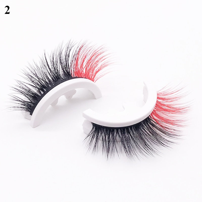 1 pair Self-adhesive False Eyelashes Glue Free 3D Strip Reusable Lashes Extension 3 Seconds To Wear Faux Mink Eyelash