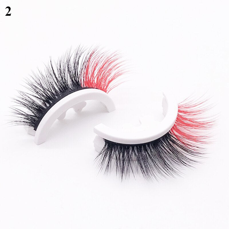 1 pair Self-adhesive False Eyelashes Glue Free 3D Strip Reusable Lashes Extension 3 Seconds To Wear Faux Mink Eyelash