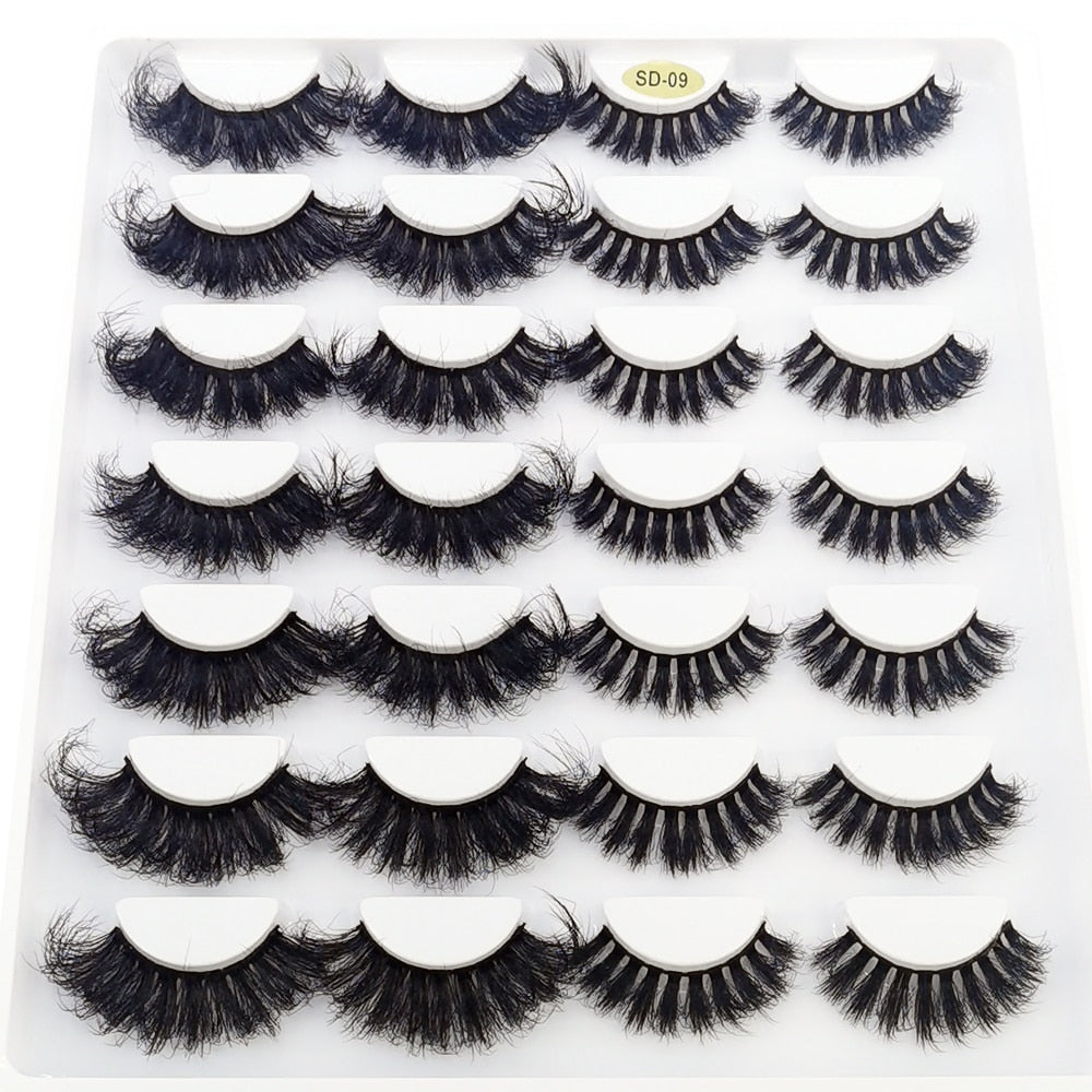 Lashes 14 Pairs Eyelashes Faux Mink Eyelashes Long Lasting Fluffy 25mm Mink Lashes Dramatic Volume lashes Extension Thick Long