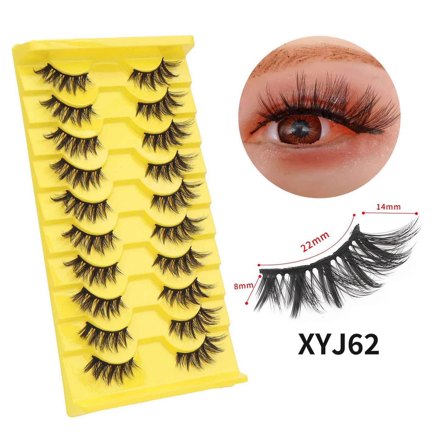 10 Pairs False Eyelashes Extension Natural Long Soft Fluffy Half Eye Cat Lashes Faux Mink Lashes Cils Magnétique