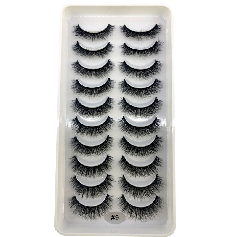 Short lashes 10 Pairs 3D Mink Lashes Natural Eyelash Dramatic False Eyelashes Faux Cils Fake Eyelash Extension maquiagem