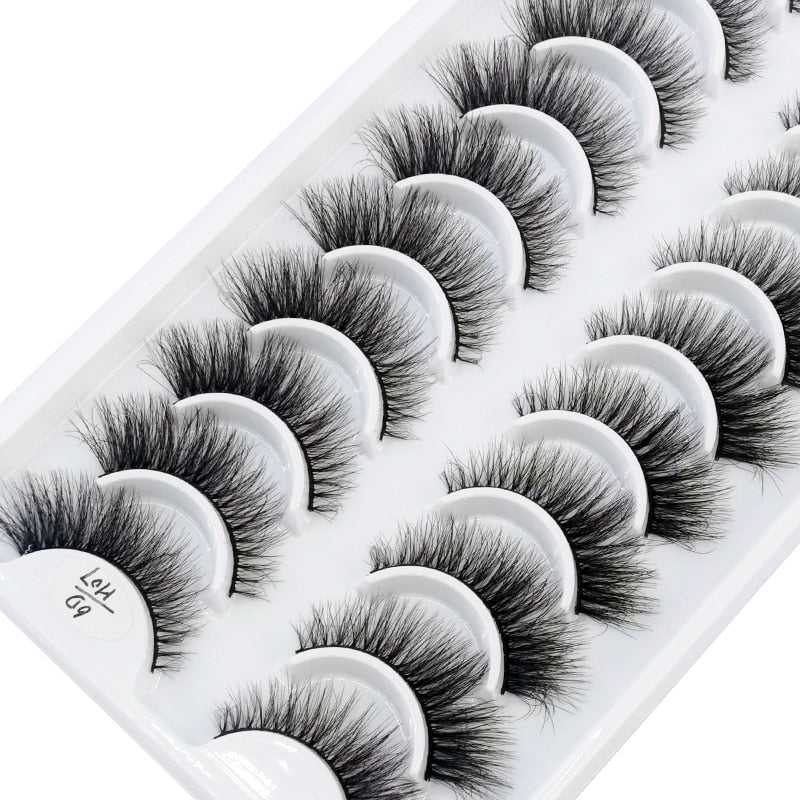 10 Pairs 3D Mink False Eyelashes Natural/Thick Eye Lashes  Fluffy Russian eyelahses Reusable