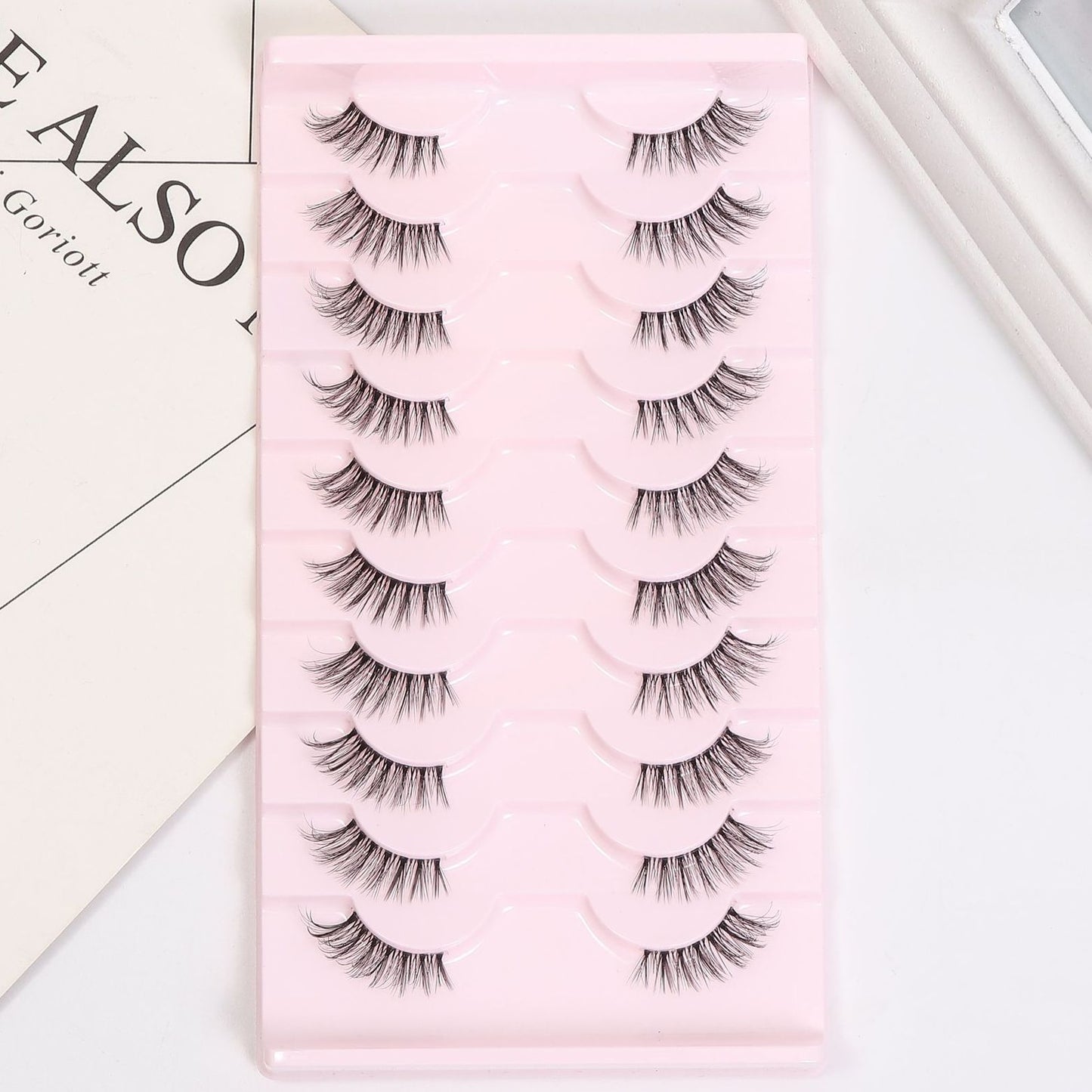 10 Pairs False Eyelashes Extension Natural Long Soft Fluffy Half Eye Cat Lashes Faux Mink Lashes Cils Magnétique