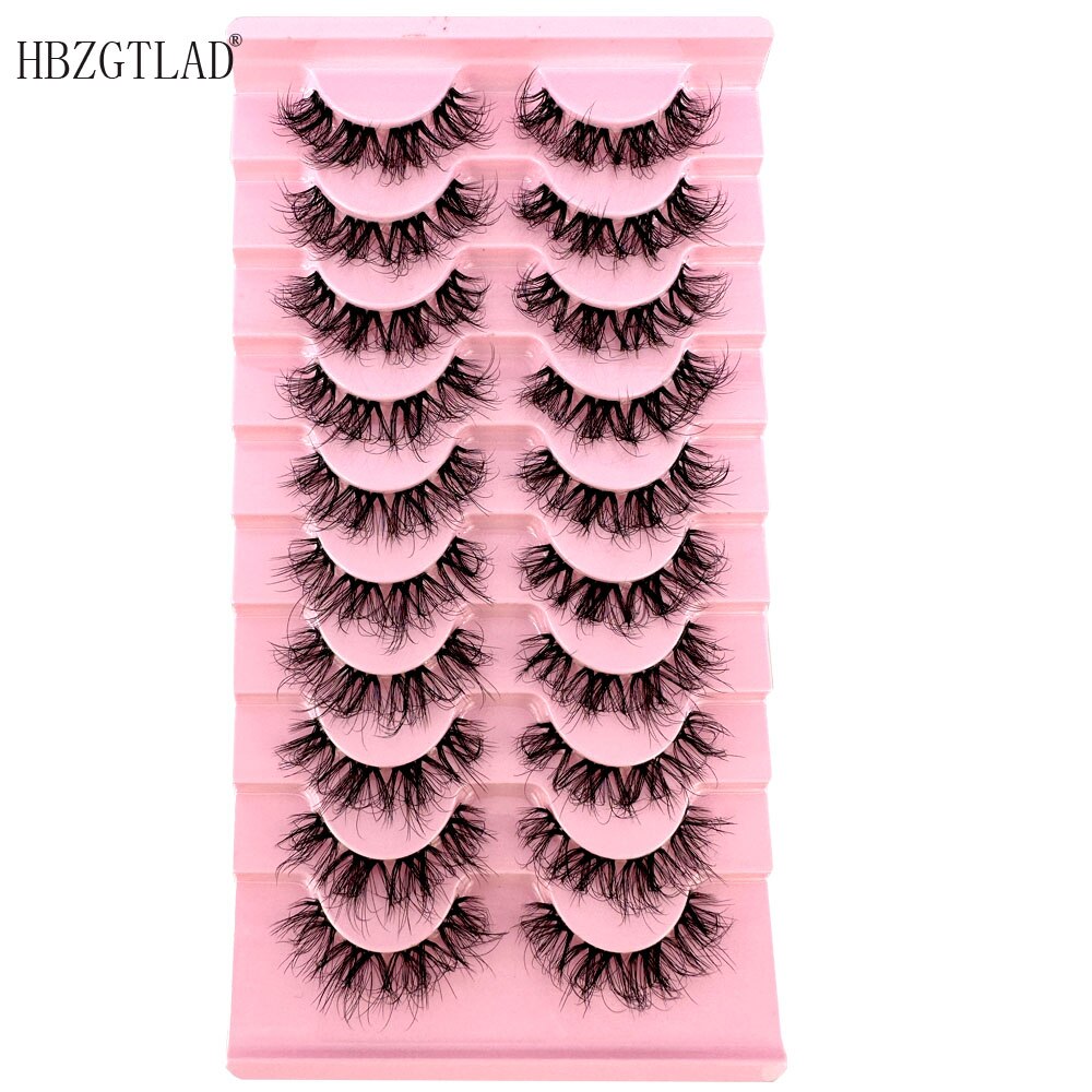 10pairs Mink Eyelashes Invisible Band Lash Extension Natural False Eyelashes Cross Cluster Fairy 3D Faux Big Eye Long Fake Lashes
