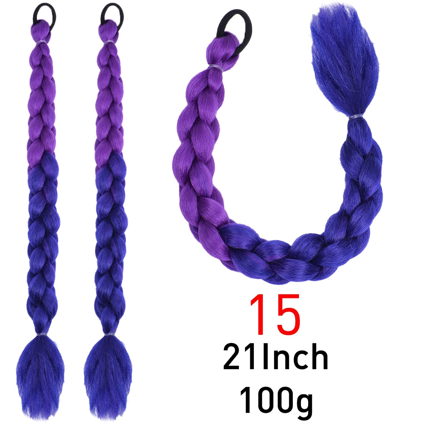 Synthetic Braided Plaited Fishtail Fishbone Drawstring Ponytail 20Inch Long Ombre Blonde Pink Hair Extensions For Women