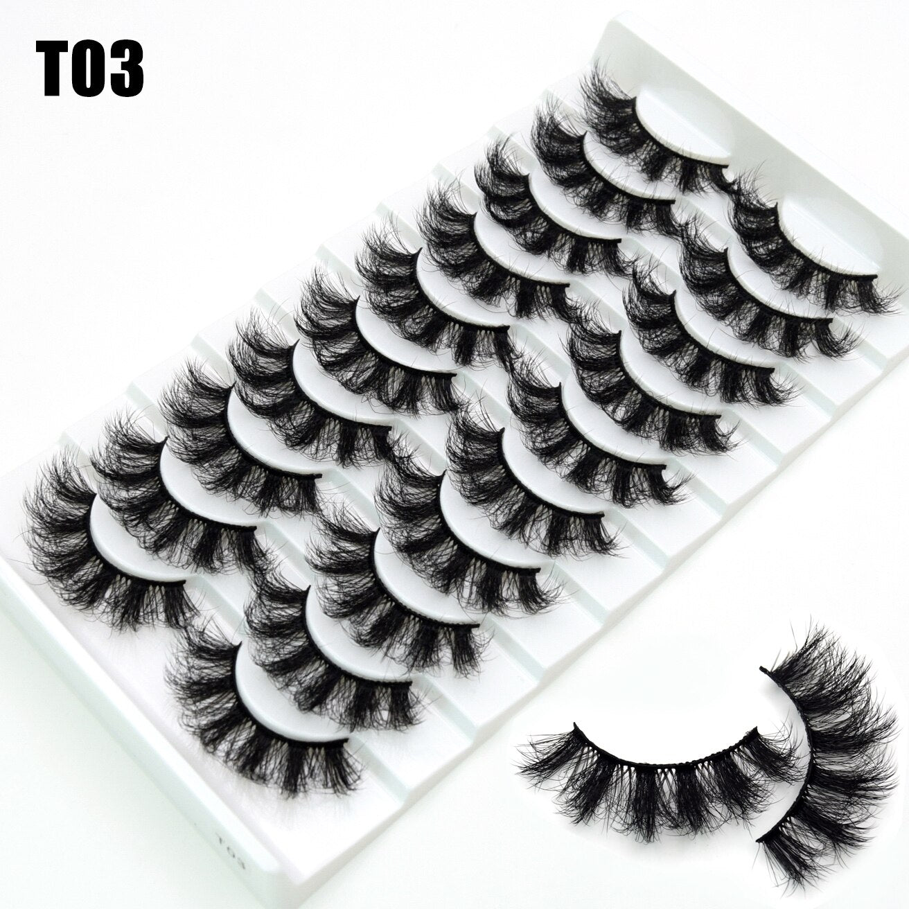 3/10 Pair Eyelashes 3D Faux Mink Lashes Wispy Natural Long False Eyelashes Wholesale Mink Lashes Reusable LasheS