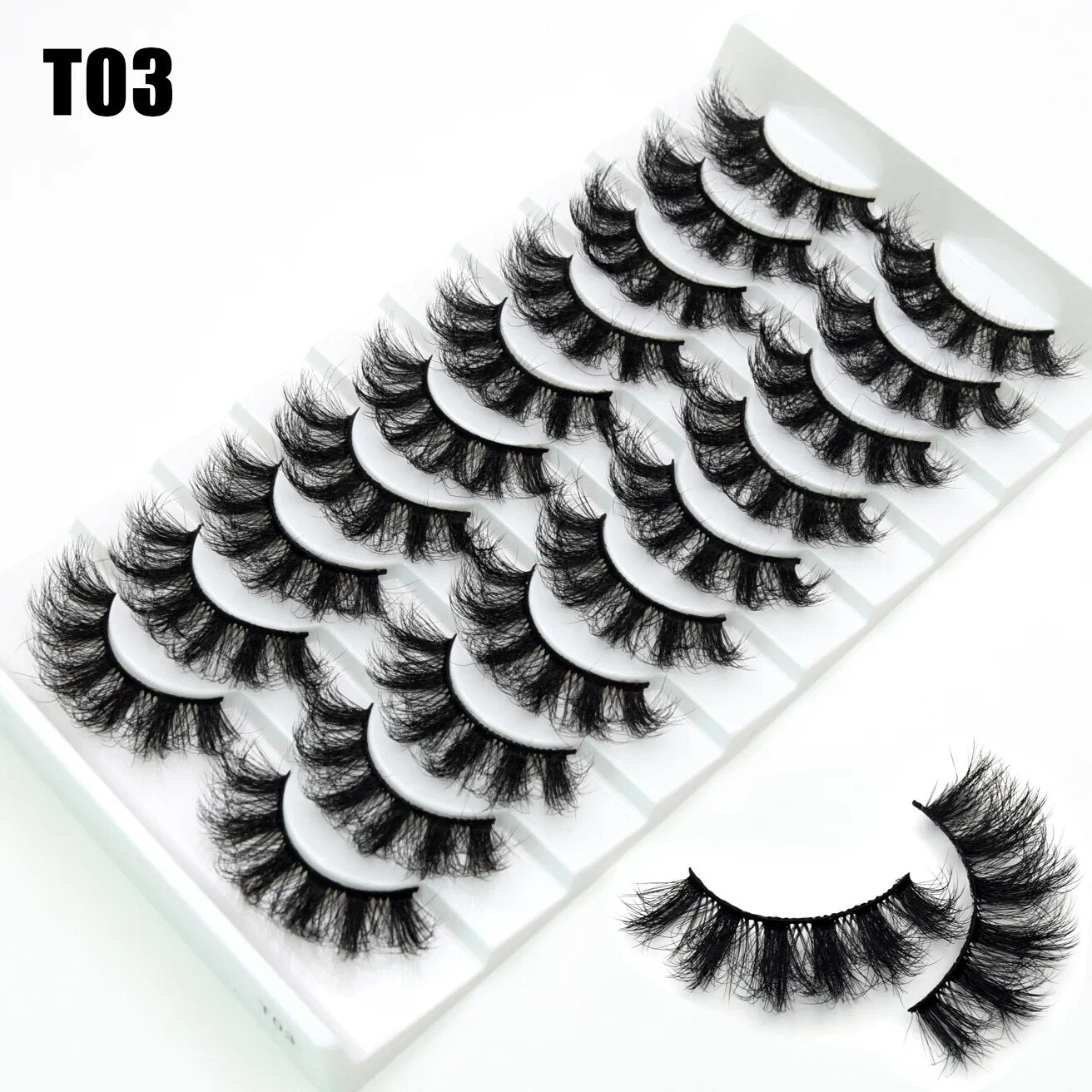 3/10 Pair Eyelashes 3D Faux Mink Lashes Wispy Natural Long False Eyelashes Wholesale Mink Lashes Reusable LasheS