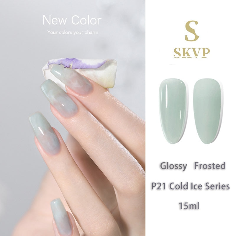 Jelly nude gel Nail Polish Pudding Translucent  Nude Gel Nail Polish UV Gel Semi Permanent Varnish 15ML Large Capacity Gel