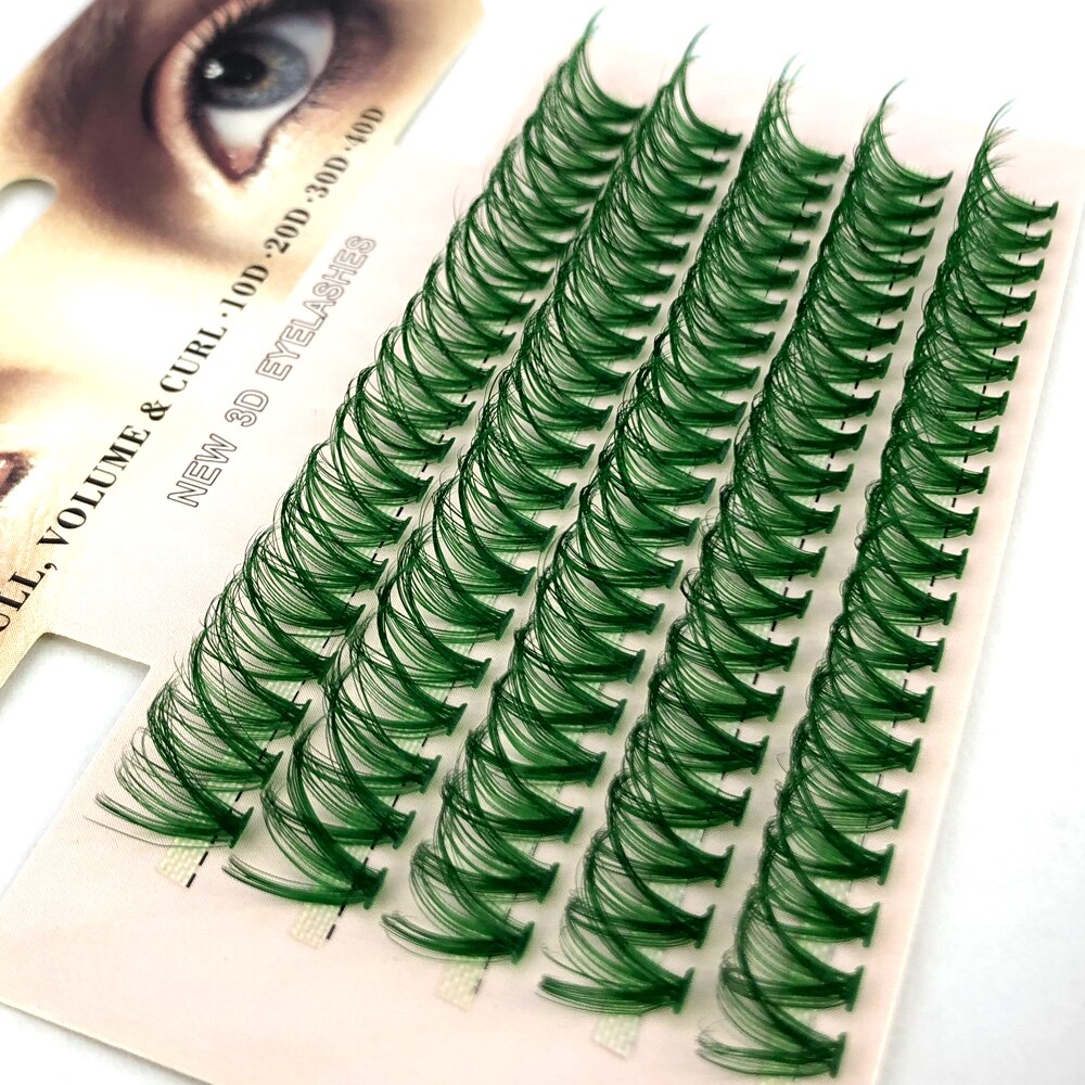 100 Cluster Colored Individual Lashes Professional Makeup Grafting False Eyelashes For Colorful Eyelash Extensions