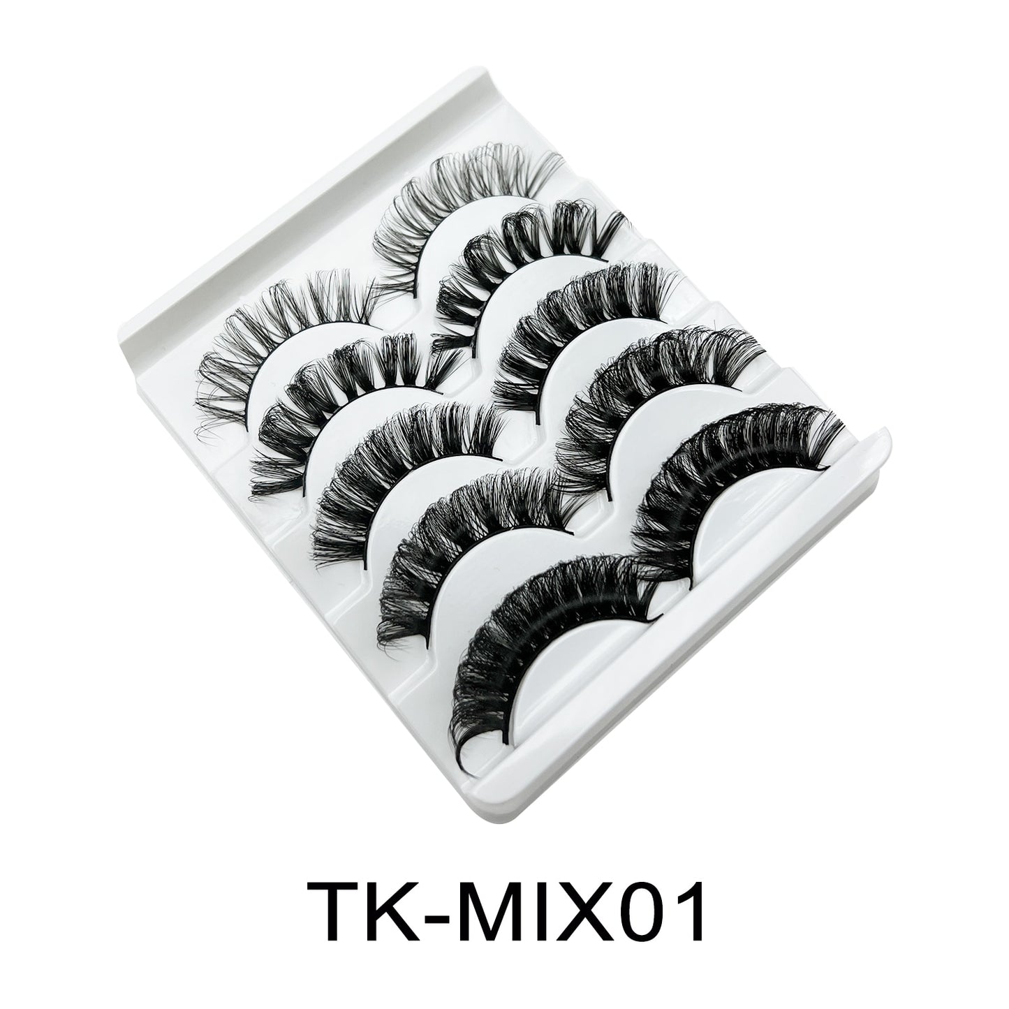 5/7/10Pairs Cat Eye Lash False Eyelashes Natural Faux Mink Eyelashes
