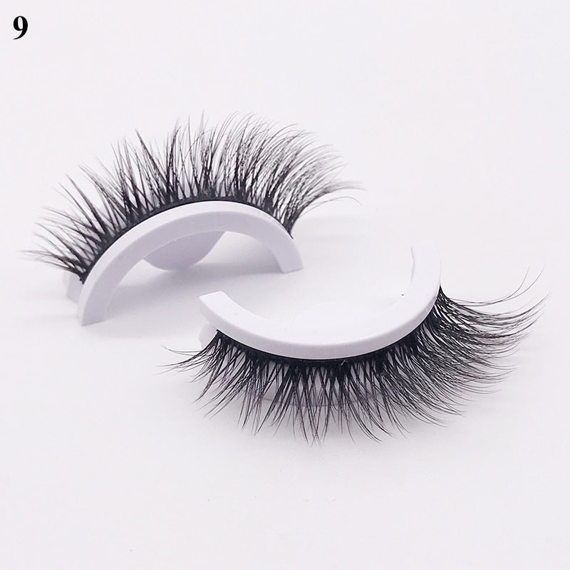 Reusable Self-Adhesive False Eyelashes Natural Multiple reversible glue-free pairs of false eyelashes