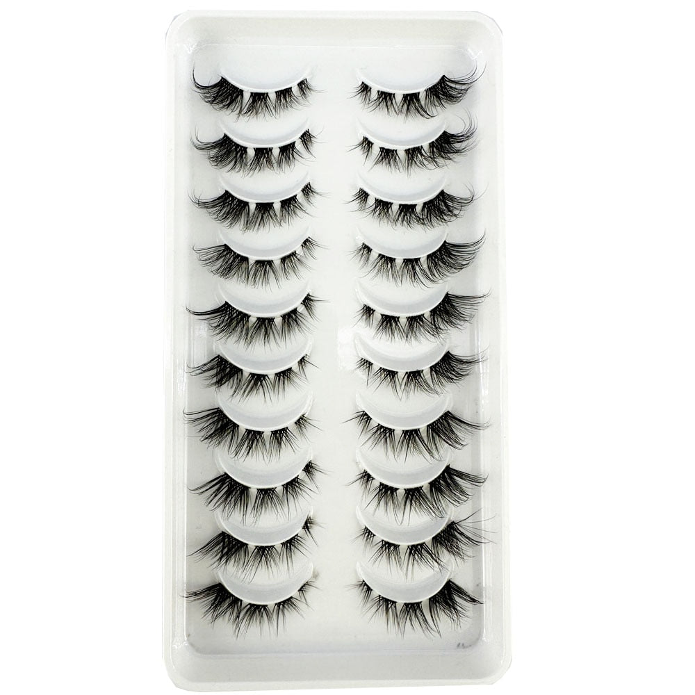 Segmented Lashes Manga Lashes 3D Clear Band Lashes Natural Look Wispy Mink Eyelashes Fluffy Cat Eye Lashes individual Eyelashes
