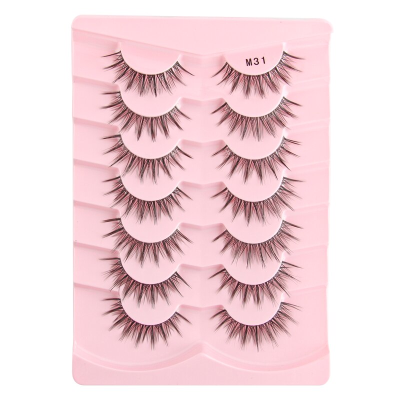 3/5/10 Pairs Half Lashes Fox Eye Wispy Fluffy Faux Cils Natural Winged Fake Eyelashes Half Lashes maquillage