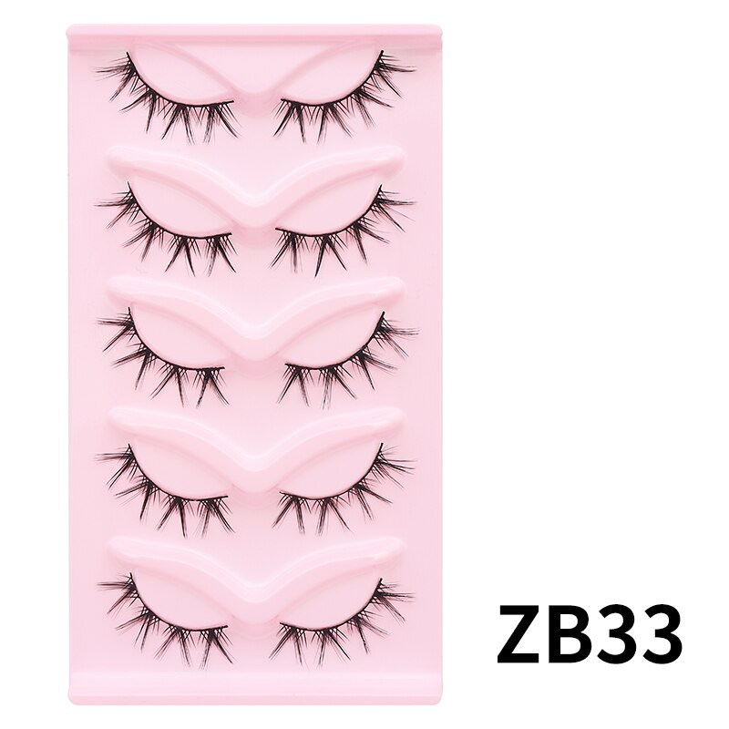 5/7/10Pairs Cat Eye Lash False Eyelashes Natural Faux Mink Eyelashes