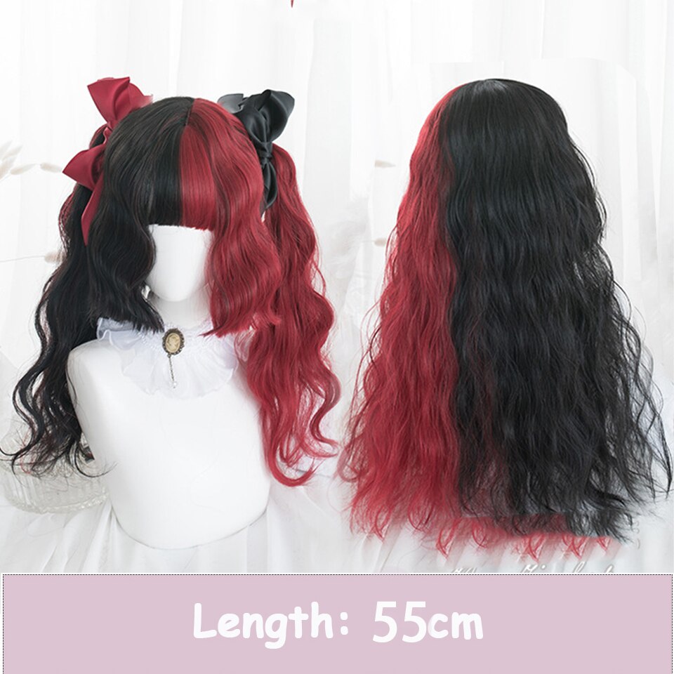 Synthetic Long Wavy Women Light Pink Gradient Mixed Color Lolita Cosplay Heat Resistant Party Wig