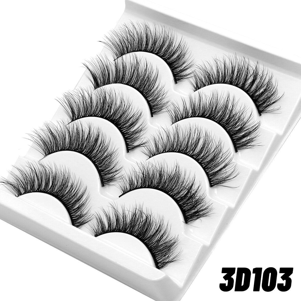 Lashes Fluffy Eyelashes 5 pairs 3D Mink Lashes Soft Wispy Natural long Cross False Eyelashes