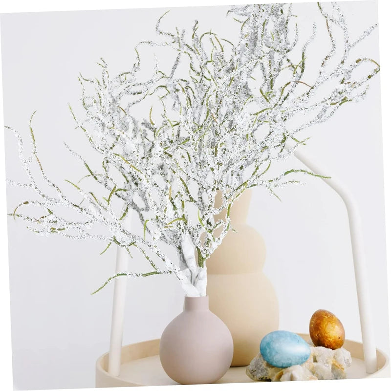 6PCS Artificial Plants DIY Christmas Wreath Home Decor Wedding Party Decorative Flowers Vase Ornamental Flowerpot Fake PE Branch