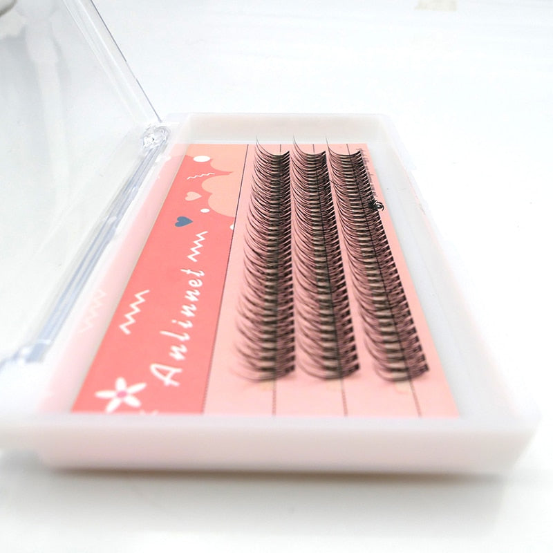 120 Clusters Fishtail Eyelashes Natural Grafted Eyelashes Professional Eyelash Extension A-Type Fairy Eyelashes