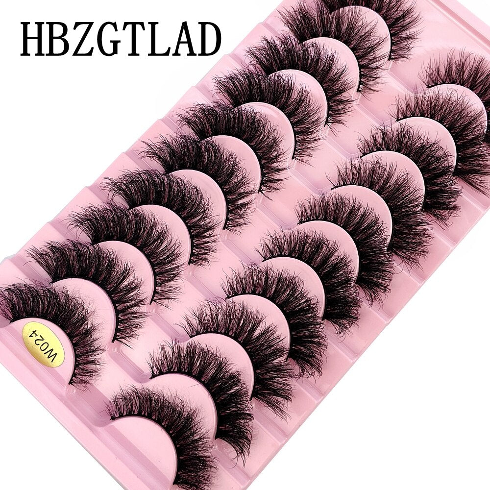 10 Pairs 3D Mink False Eyelashes Natural/Thick Eye Lashes  Fluffy Russian eyelahses Reusable