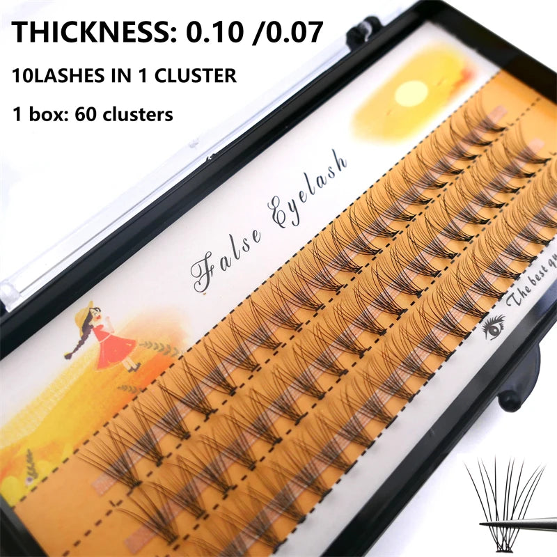 60 pcs grafted eyelashes natural soft eyelashes false eyelashes