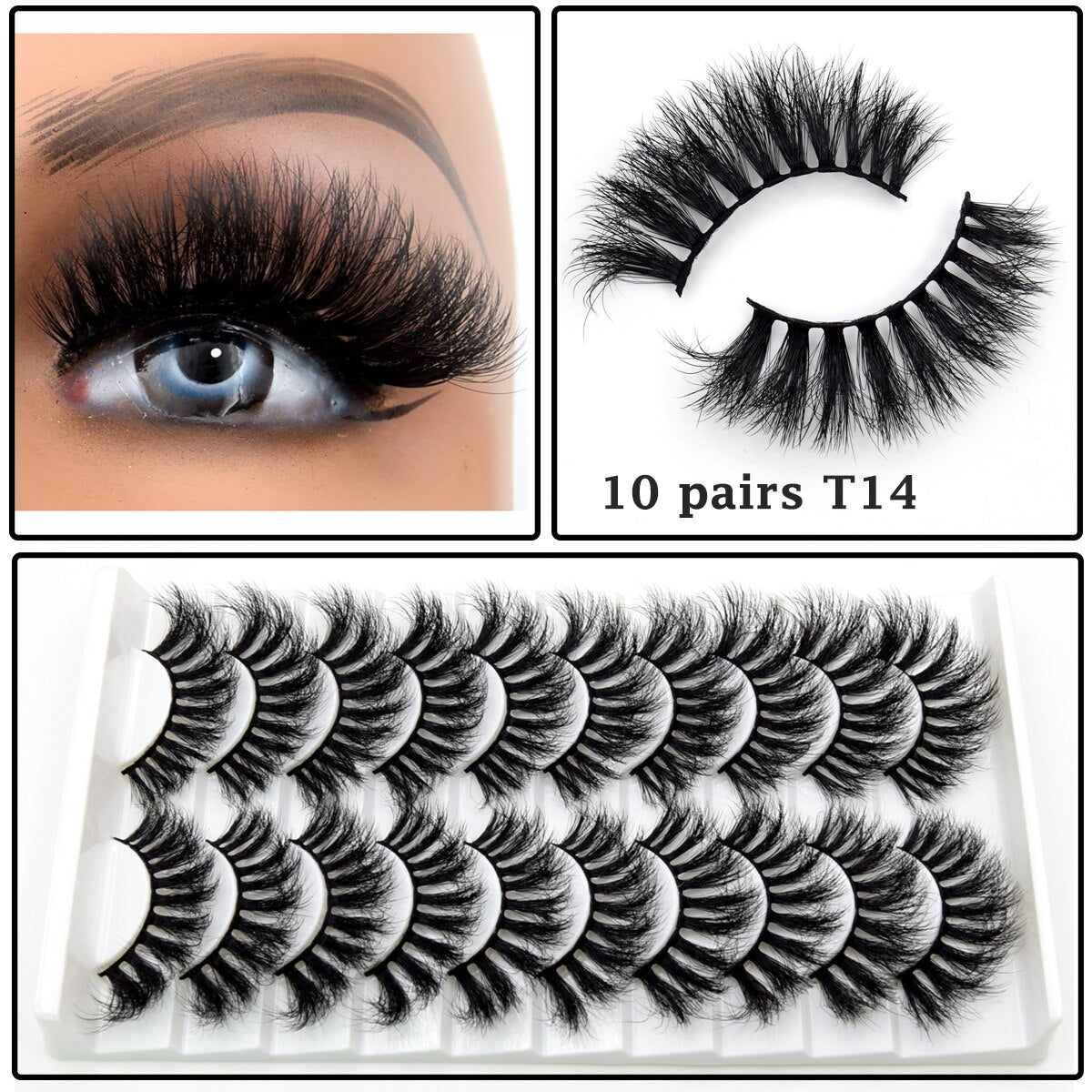 Lashes 3/5/10 pairs 3D Faux Mink Lashes Wispy Natural False Eyelashes Dramatic Volume Lashes Eyelash Extension