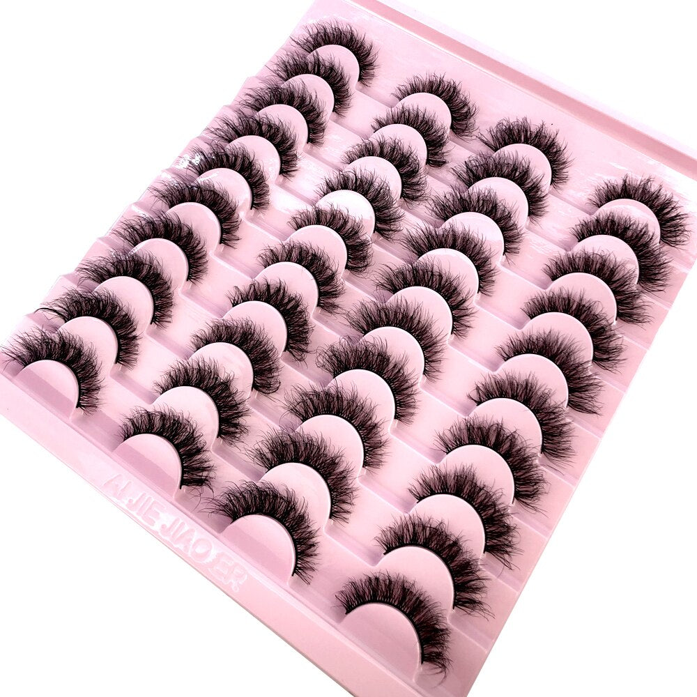 20 pairs 3D Mink Eyelashes Thick Natural False Eyelashes Crisscross Fake Eyelashes