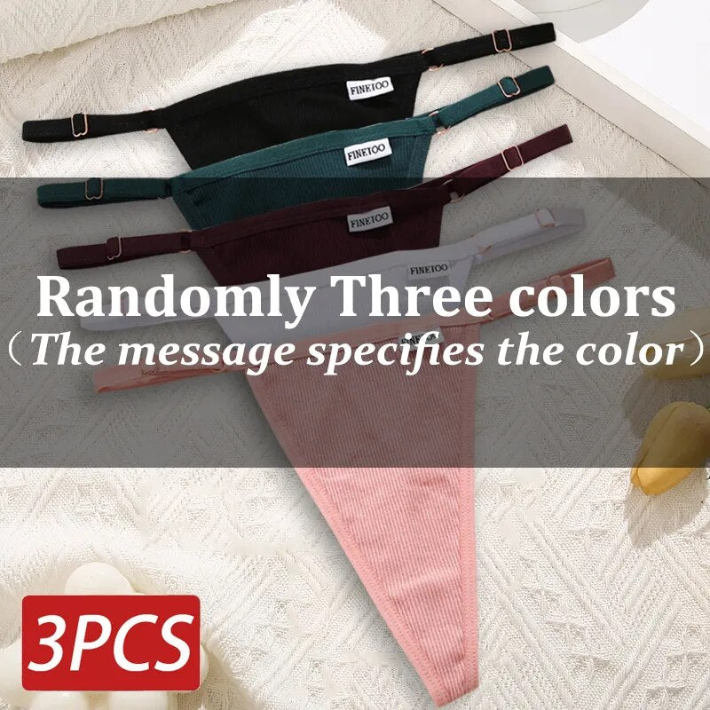 Cotton Sexy Thongs Adjustable Women's Panties Soft Panties Low Waist Seamless Thongs Woman Lingerie Tangas Mujer S-XL