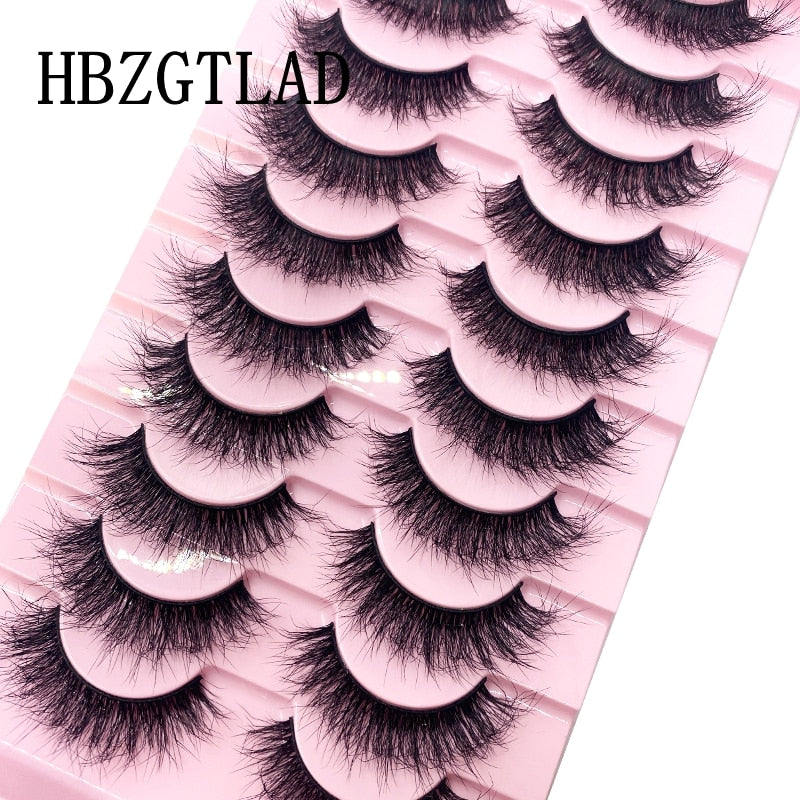 10 Pairs 3D Faux Mink Lashes Natural long Mink False Eyelashes Fake Eyelash Mink Lashes Extension Cils