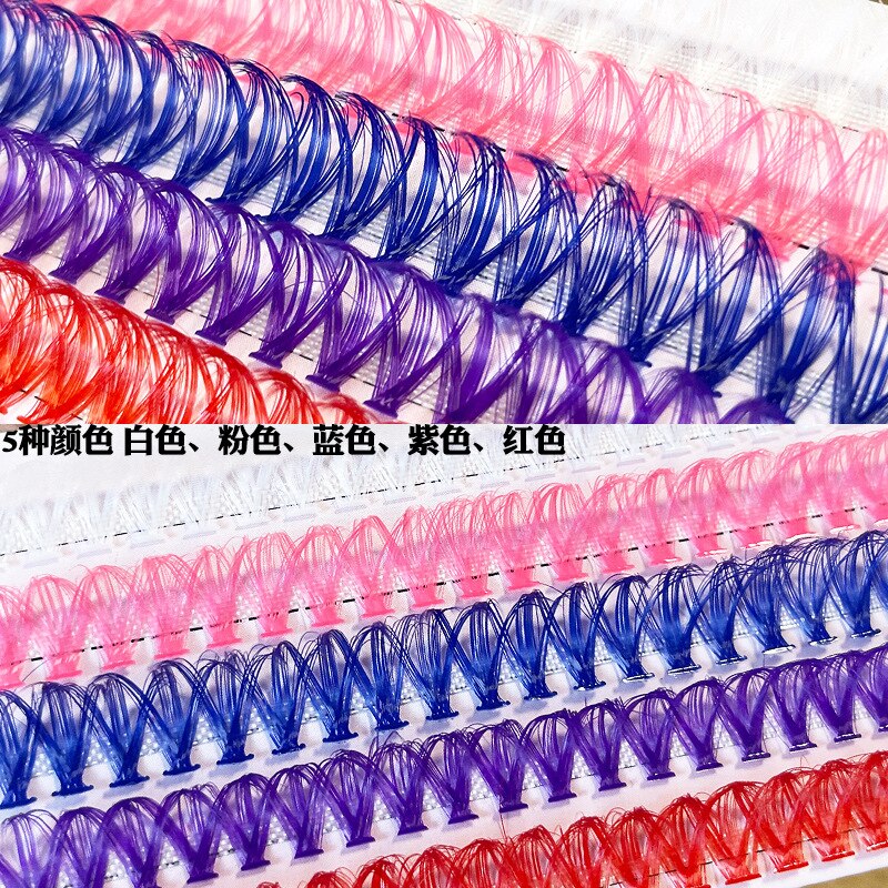 100 Cluster Colored Individual Lashes Professional Makeup Grafting False Eyelashes For Colorful Eyelash Extensions