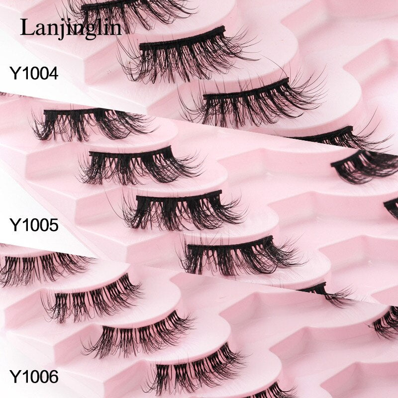 Faux Cils 5/10 Pairs Half Lashes Cat Eye Handmade Soft Fluffy Mink False Eyelashes Half Lashes maquillage