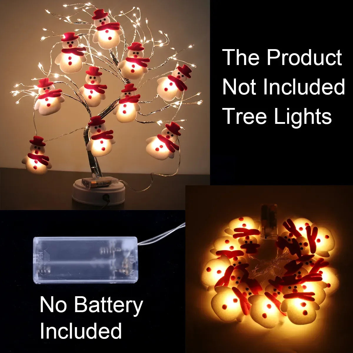 Cristmas Tree Snowman Christmas LED Garland String Lights Merry Christmas Decor for Home Ornament Happy New Year Gifts