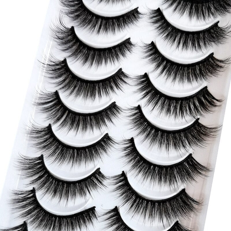 2/5/10 Pairs Natural False Eyelashes Fake Lashes Long Makeup 3d Mink Lashes Extension Eyelash Mink Eyelashes